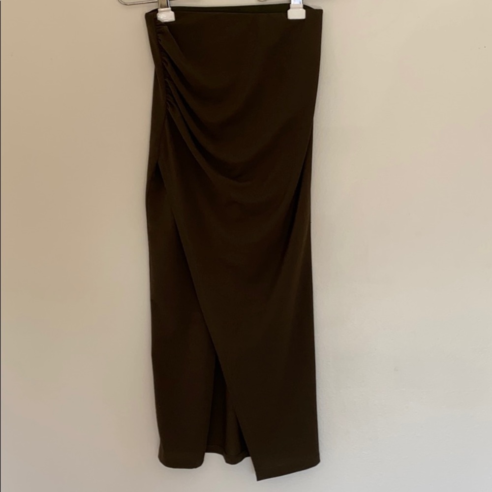 Army green pencil skirt